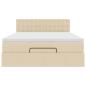 Preview: Ottoman-Bett mit Matratze Creme 140x200 cm Stoff