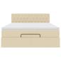Preview: Ottoman-Bett mit Matratze Creme 140x200 cm Stoff