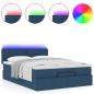Preview: Ottoman-Bett mit Matratze & LEDs Blau 140x200 cm Stoff