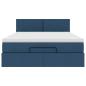 Preview: Ottoman-Bett mit Matratze & LEDs Blau 140x200 cm Stoff