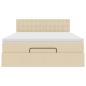 Preview: Ottoman-Bett mit Matratze & LEDs Creme 140x200 cm Stoff