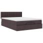 Preview: Ottoman-Bett mit Matratze & LEDs Dunkelbraun 140x200 cm Stoff