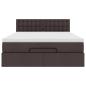 Preview: Ottoman-Bett mit Matratze & LEDs Dunkelbraun 140x200 cm Stoff