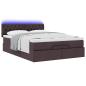 Preview: Ottoman-Bett mit Matratze & LEDs Dunkelbraun 140x200 cm Stoff