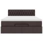 Preview: Ottoman-Bett mit Matratze & LEDs Dunkelbraun 140x200 cm Stoff
