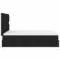 Preview: ARDEBO.de - Ottoman-Bett mit Matratze & LEDs Schwarz 140x200 cm Stoff