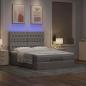 Preview: Ottoman-Bett mit Matratze & LEDs Taupe 140x200 cm Stoff