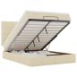 Preview: Ottoman-Bett mit Matratze & LEDs Creme 140x200 cm Stoff