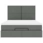 Preview: Ottoman-Bett mit Matratze & LEDs Dunkelgrau 140x200 cm Stoff