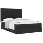 Preview: Ottoman-Bett mit Matratze Schwarz 140x200 cm Stoff
