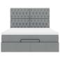 Preview: Ottoman-Bett mit Matratze Hellgrau 140x200 cm Stoff