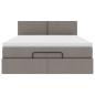 Preview: Ottoman-Bett mit Matratze Taupe 140x200 cm Stoff