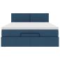 Preview: Ottoman-Bett mit Matratze Blau 140x200 cm Stoff