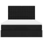 Preview: Ottoman-Bett mit Matratze & LEDs Schwarz 140x200 cm Stoff