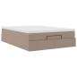Preview: Ottoman-Bett mit Matratze Cappuccino-Braun 140x200cm Kunstleder