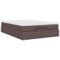 Preview: Ottoman-Bett mit Matratze Dunkelbraun 140x200 cm Stoff
