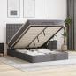 Preview: ARDEBO.de - Ottoman-Bett mit Matratze Grau 140x200 cm Kunstleder