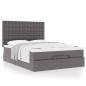 Preview: Ottoman-Bett mit Matratze Grau 140x200 cm Kunstleder