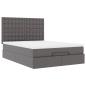 Preview: Ottoman-Bett mit Matratze Grau 140x200 cm Kunstleder