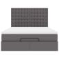 Preview: Ottoman-Bett mit Matratze Grau 140x200 cm Kunstleder