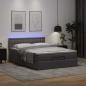 Preview: Ottoman-Bett mit Matratzen & LEDs Grau 140x200 cm Kunstleder