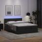 Preview: Ottoman-Bett mit Matratzen & LEDs Schwarz 140x200 cm Kunstleder