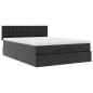 Preview: Ottoman-Bett mit Matratzen & LEDs Schwarz 140x200 cm Kunstleder
