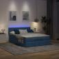Preview: Ottoman-Bett mit Matratze & LEDs Blau 140x200 cm Stoff