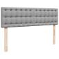 Preview: Ottoman-Bett mit Matratze & LEDs Hellgrau 140x200 cm Stoff
