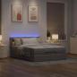 Preview: Ottoman-Bett mit Matratze & LEDs Taupe 140x200 cm Stoff