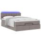 Preview: Ottoman-Bett mit Matratze & LEDs Taupe 140x200 cm Stoff