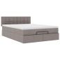 Preview: Ottoman-Bett mit Matratze & LEDs Taupe 140x200 cm Stoff