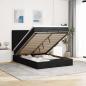 Preview: ARDEBO.de - Ottoman-Bett mit Matratze Schwarz 140x200 cm Stoff