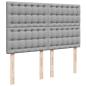 Preview: Ottoman-Bett mit Matratze & LEDs Hellgrau 140x200 cm Stoff