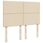 Preview: Ottoman-Bett mit Matratze & LEDs Creme 140x200 cm Stoff
