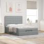 Preview: Ottoman-Bett mit Matratze Hellgrau 140x200 cm Stoff