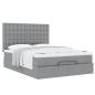 Preview: Ottoman-Bett mit Matratze Hellgrau 140x200 cm Stoff