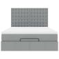 Preview: Ottoman-Bett mit Matratze Hellgrau 140x200 cm Stoff