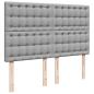Preview: Ottoman-Bett mit Matratze Hellgrau 140x200 cm Stoff