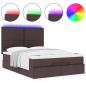 Preview: Ottoman-Bett mit Matratze & LEDs Dunkelbraun 140x200 cm Stoff