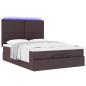 Preview: Ottoman-Bett mit Matratze & LEDs Dunkelbraun 140x200 cm Stoff