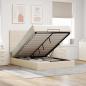 Preview: ARDEBO.de - Ottoman-Bett mit Matratze Creme 140x200 cm Stoff