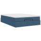 Preview: Ottoman-Bett mit Matratze Blau 140x200 cm Stoff