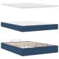 Preview: ARDEBO.de - Ottoman-Bett mit Matratze Blau 140x200 cm Stoff