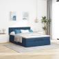 Preview: Ottoman-Bett mit Matratze Blau 140x200 cm Stoff