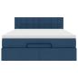 Preview: Ottoman-Bett mit Matratze Blau 140x200 cm Stoff