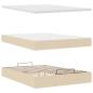 Preview: Ottoman-Bett mit Matratze & LEDs Creme 140x200 cm Stoff