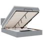 Preview: Ottoman-Bett mit Matratze & LEDs Hellgrau 140x200 cm Stoff