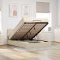 Preview: ARDEBO.de - Ottoman-Bett mit Matratze & LEDs Creme 140x200 cm Stoff