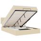 Preview: Ottoman-Bett mit Matratze & LEDs Creme 140x200 cm Stoff